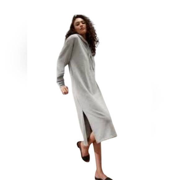 Banana Republic Sweatshirt Hoodie Gray Maxi Dress Sz M - Picture 2 of 14